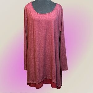 Poetsky soft comfortable casual dress or tunic with sheer fabric at hem